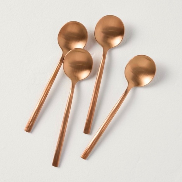 Hearth & Hand Magnolia Stainless Steel Tasting Spoons Copper Finish Set of 4 - Picture 1 of 9